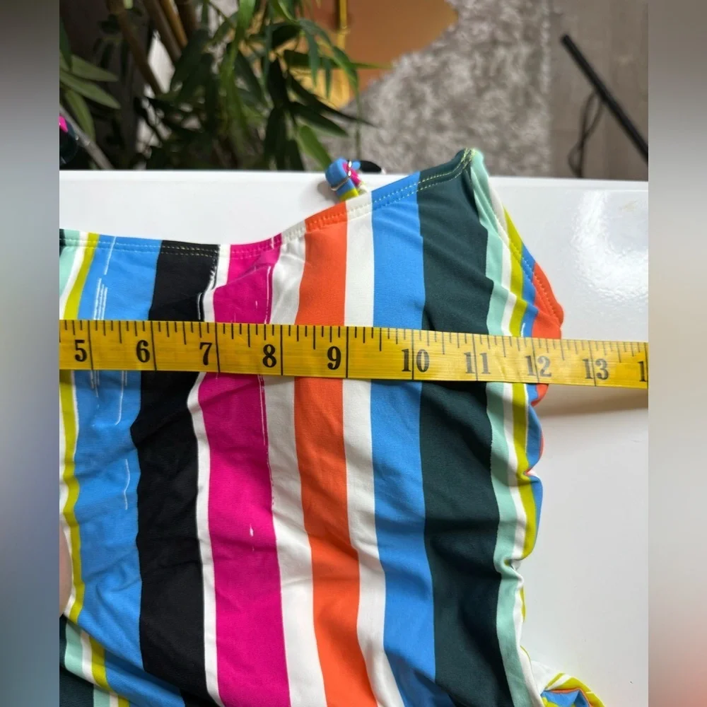 NWT Anne Cole Women’s Clearwater Colorful Stripe One Piece Swimsuit Sz 6